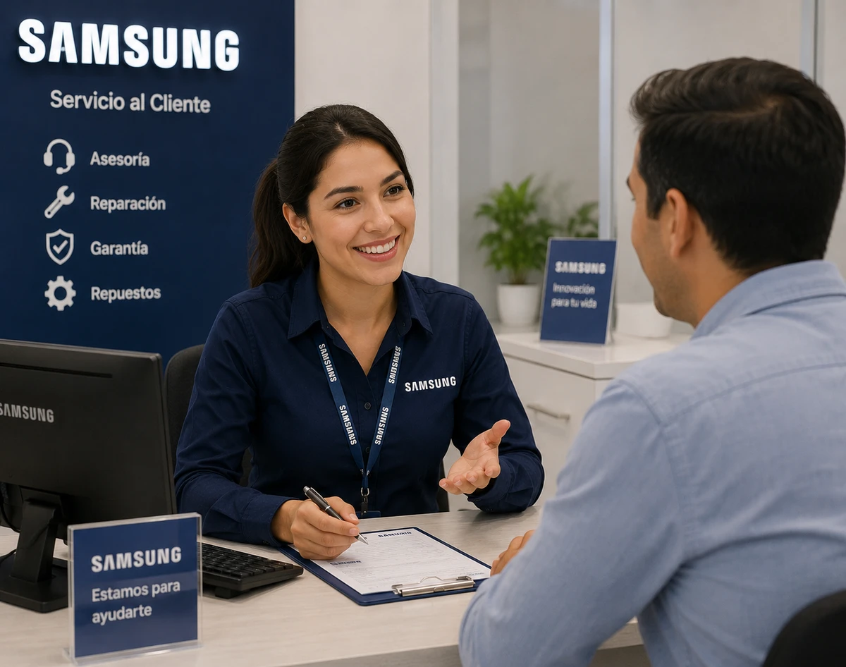 Técnico Samsung reparando electrodoméstico en El Salvador