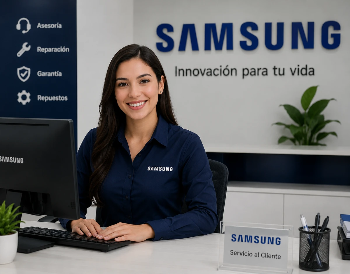 Técnico Samsung reparando electrodoméstico en Ecuador